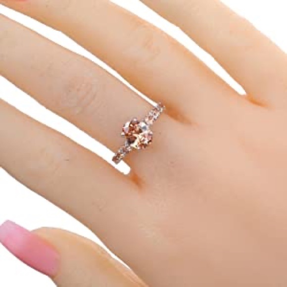 New S925 Sterling Silver Rare Golden Orange Topaz Oval Cut Luxurious Ring - Picture 9 of 16